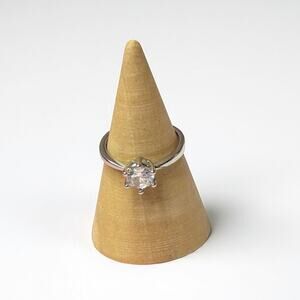 925 Sterling Silver Adjustable Crystal Ring